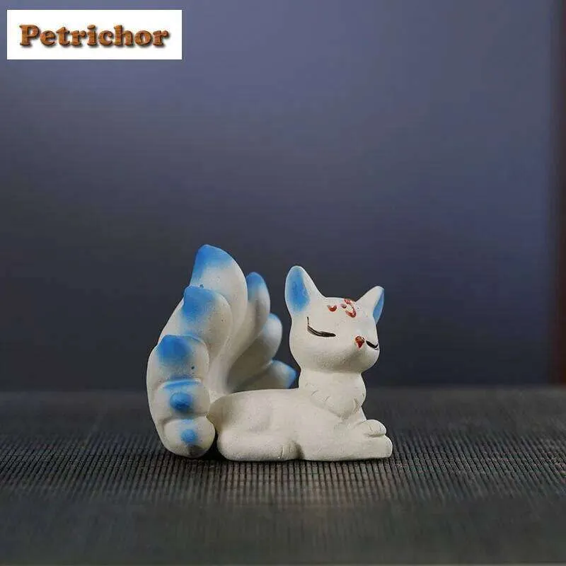 Yixing Purple Clay Nine Tailed Fox Pet Retro Lucky From