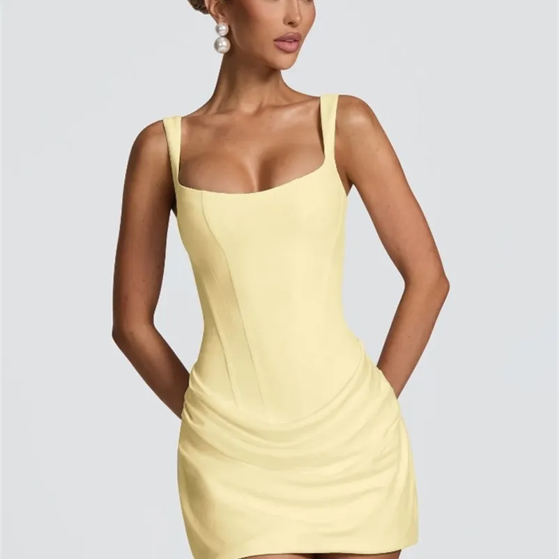 square neck halter mini dress Express Women's Tie Halter Square Neck Structured Fit And Flare Mini Dress in Blue 12