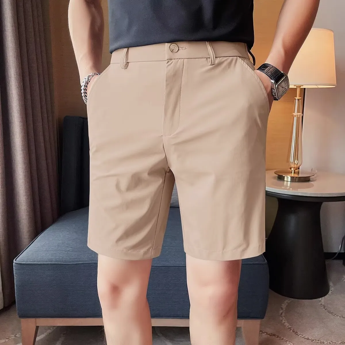 casual dress shorts men PULI Mens 5-Inch Performance Shorts, Black / 30