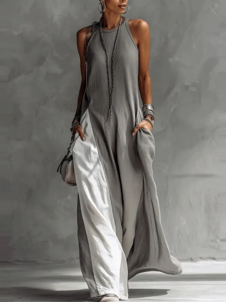 Womens Strappy Color Block Maxi Dress, Vest Style,... From Dou04, Rs.2,285.86 In Bulk