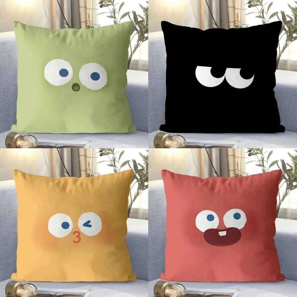 Unique Black Cartoon Eye Throw Phantoscope Pillow From