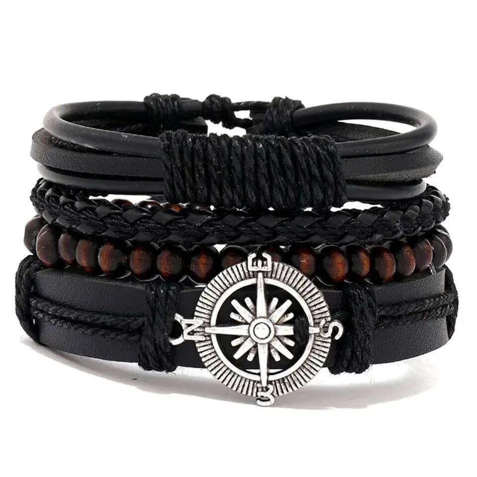 Set Braided Wrap Leather Bracelets For Men... From  display picture 3
