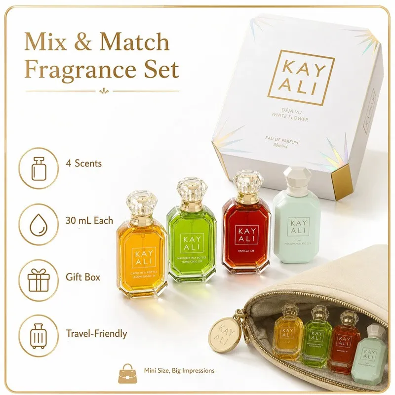 30ml*4 Perfume Set Long Lasting Luxury Unisex Fragrance Collection Elegant Sweet Smooth Exotic Premium Gift Box
