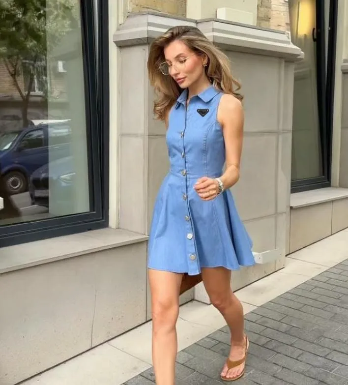 Summer Designer Dress Women Sleeveless Blue Jeans... From Anna310, Rs.2,936.16 In Bulk