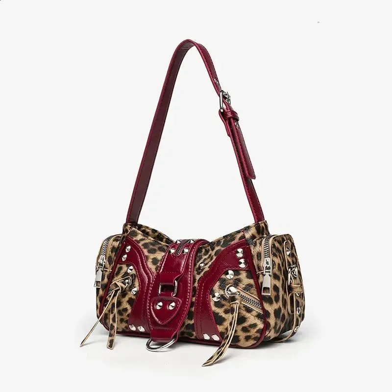 Y2K Women Shoulder Bag, PU Leather Vintage Rivet From Annides