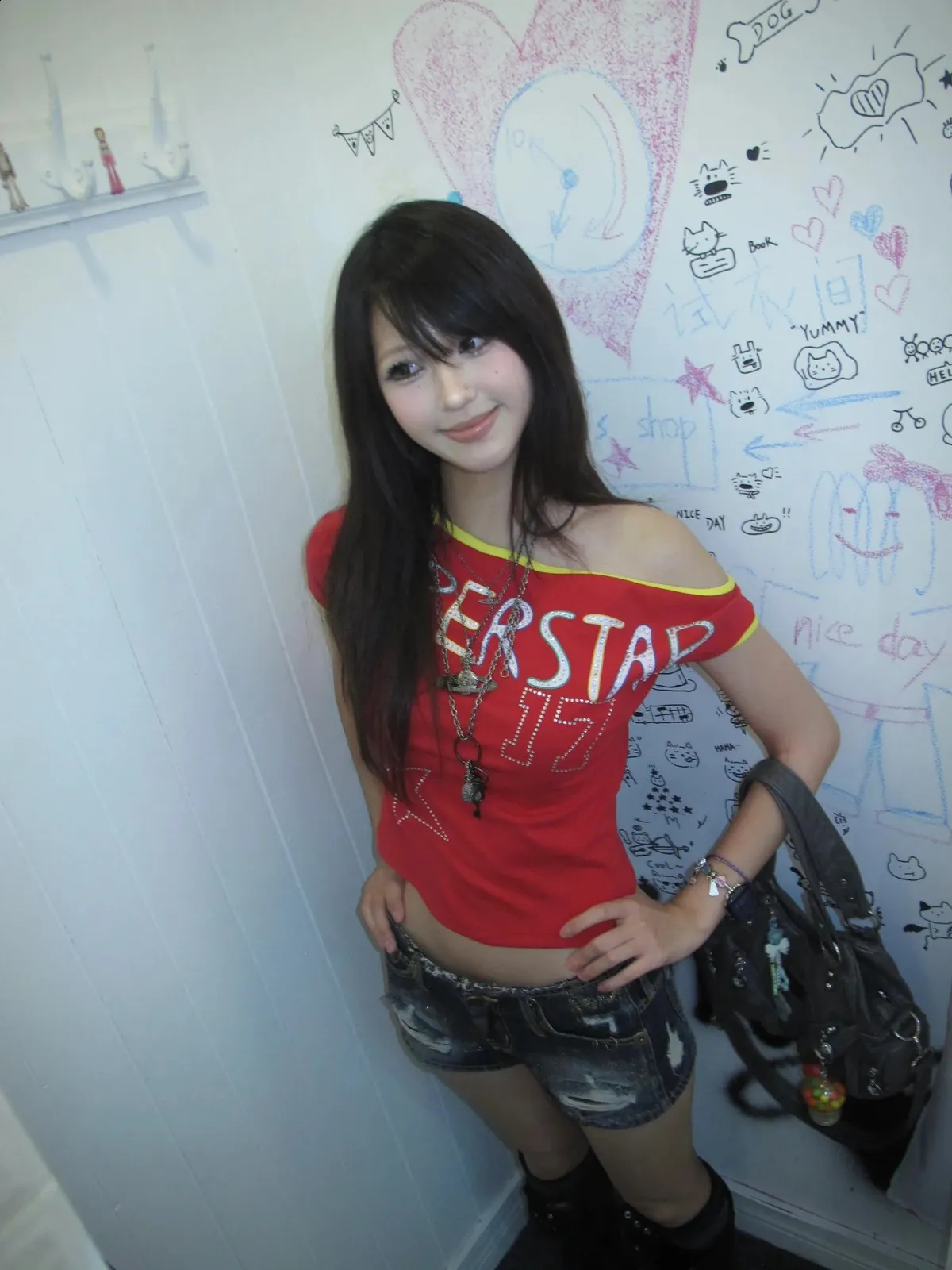 Karrram Japanese Y2k Off Shoulder Tshirt Trashy 2000s From