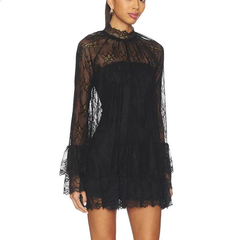 sheer going out dress Black Beaded Dress Y2k Going Out Dress Sheer Cap Sleeve Midi Empire Waist  Keyhole Tie Neck Evening Party Vintage 00s Cocktail Rampage Small