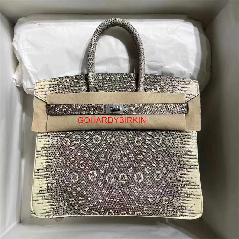 Designer Bk Leather Handbag Lizard Embossed Top From