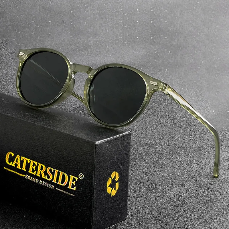 CATERSIDE Retro Polarized Round Sunglasses Men TR90... From 