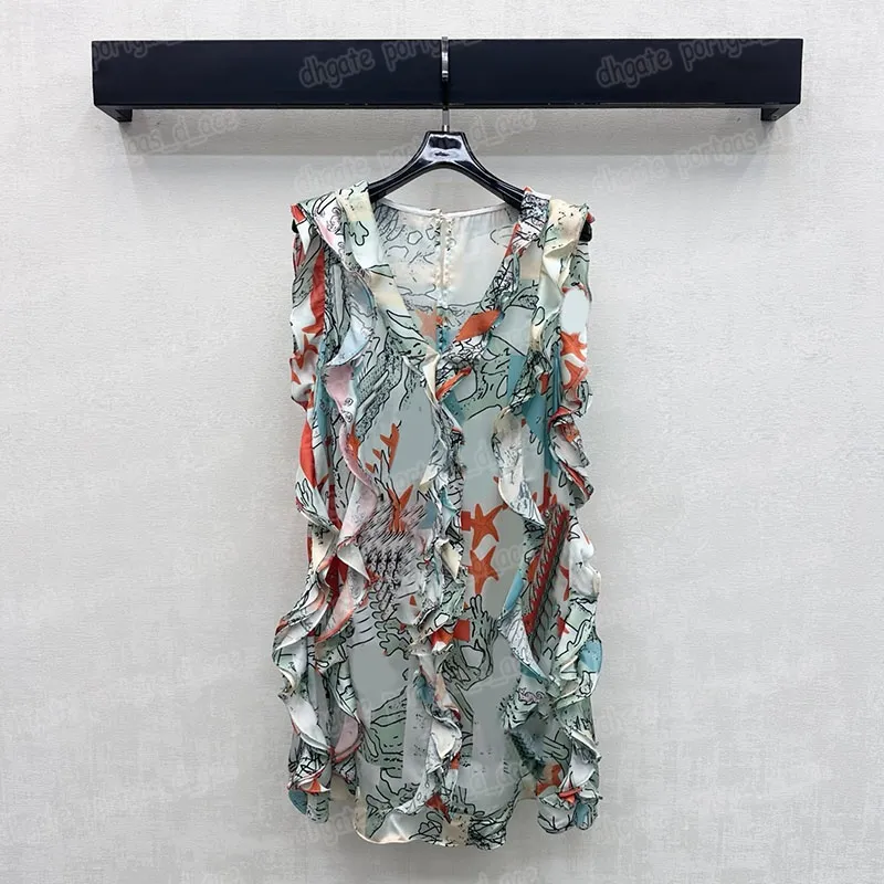boho graffiti dress Luxury Print Women Elegant Sleeveless Ruffle Dress Summer Parties Vacation Style Dresses Size:10 1/2 on style Fit Notes April2026 What to Wear If