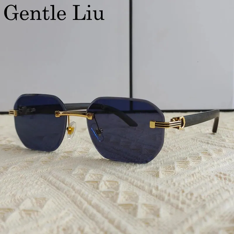 Vintage Square Rimless Sunglasses Men 2026 Y Trendy From Zuo05