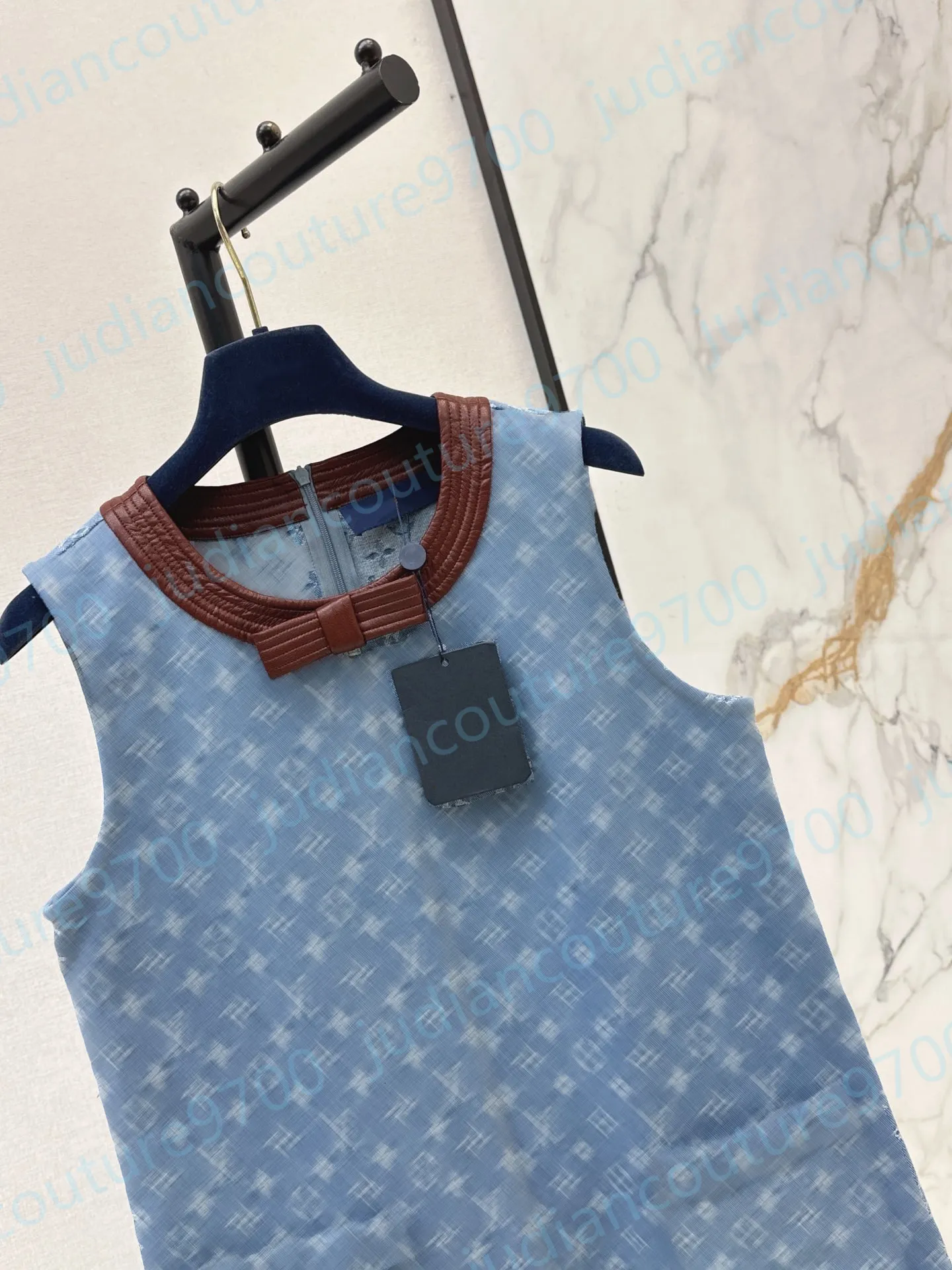 denim dress brand Women's Belted Denim Dress in Blue size 6