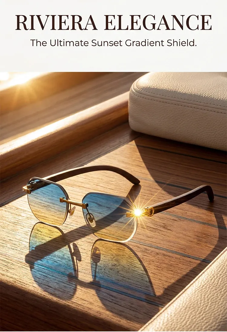 Vintage Square Rimless Sunglasses Men 2026 Y Trendy From Zuo05