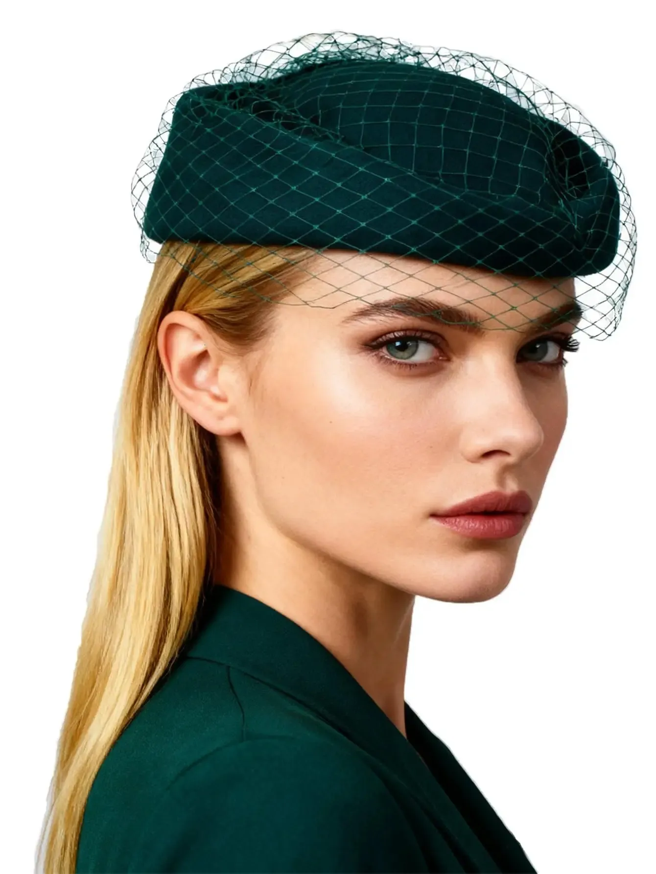 FS White Wool Felt Beret Wedding British Top Hats For  display picture 1