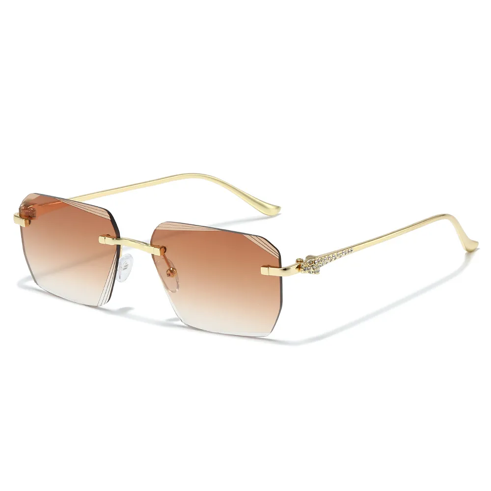 Fashion Rimless Square Sunglasses Vintage Diamond... From  display picture 1