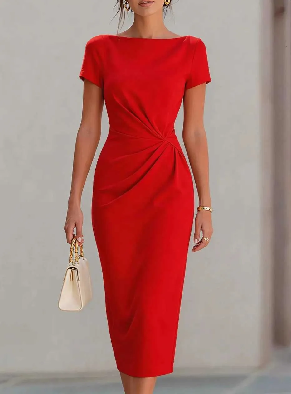 office party cocktail dress Womens Short Sleeve Twist Waist Midi Bodycon... From Ulani, Rs.1,244.95 business cocktail attire female Couldnt seem to find 10% Wool perfect for summer mother Color:NOCTURNAL