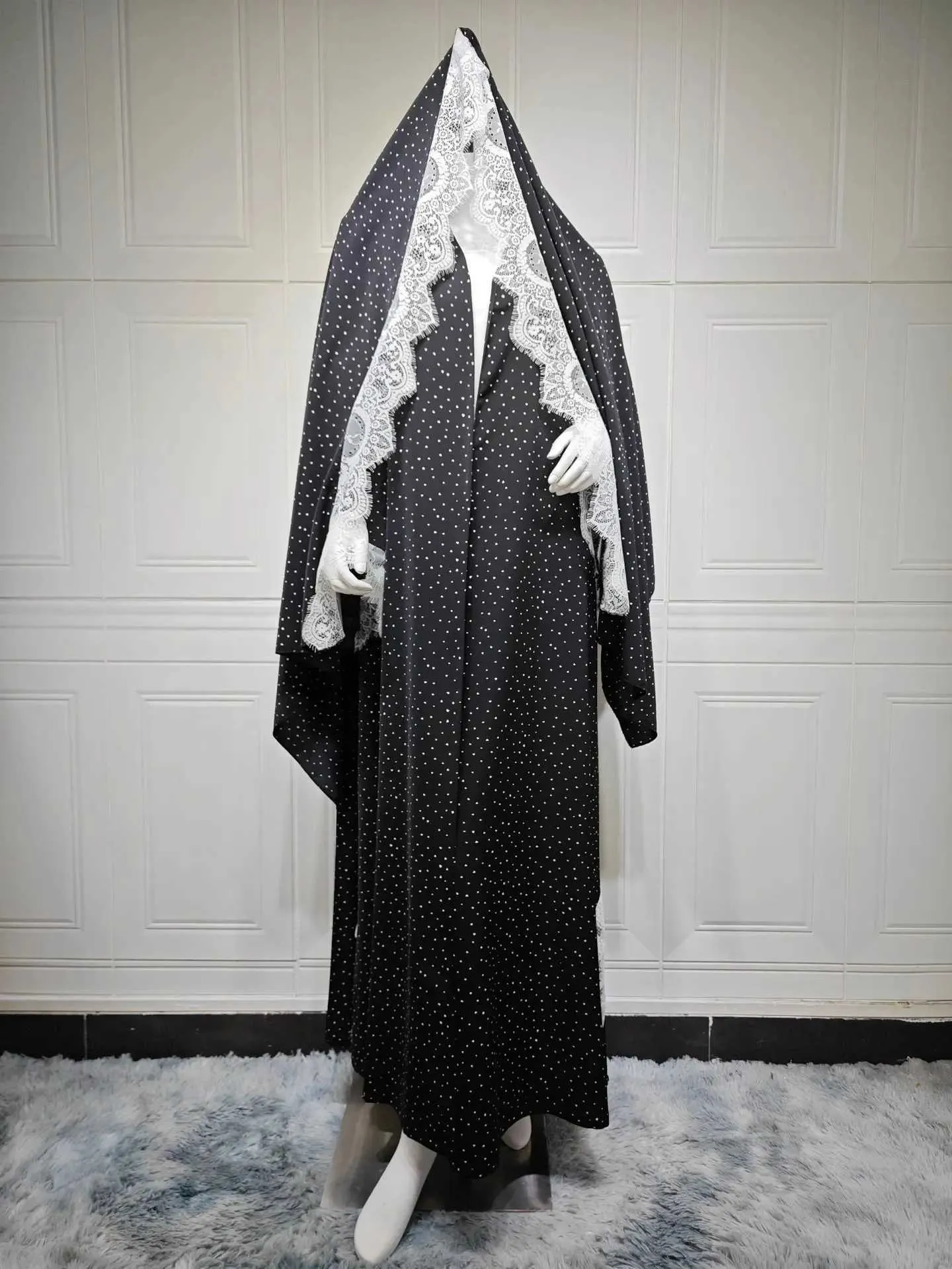 lady muslim dress IDOPIP Two Pieces Jilbab Modest for Women Long Khimar and Maxi Skirt with Hijab Burkas Loose Full Length Cover Robe Dubai Islamic Abaya Dress Outfit for Prayer Clothes Army Product Details One Piece Islamic Women's Prayer