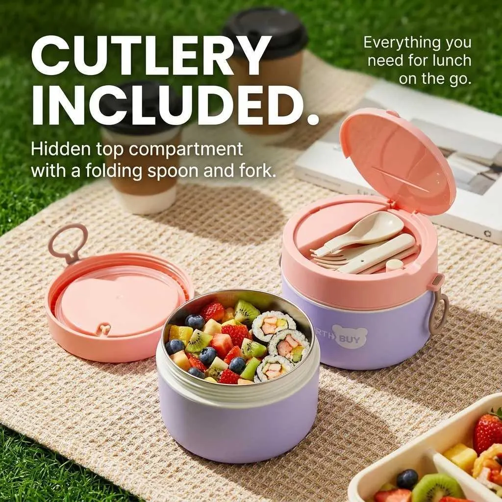 304 Stainless Steel Thermal Lunch Box, Leakproof Kids... From Wickerd ...
