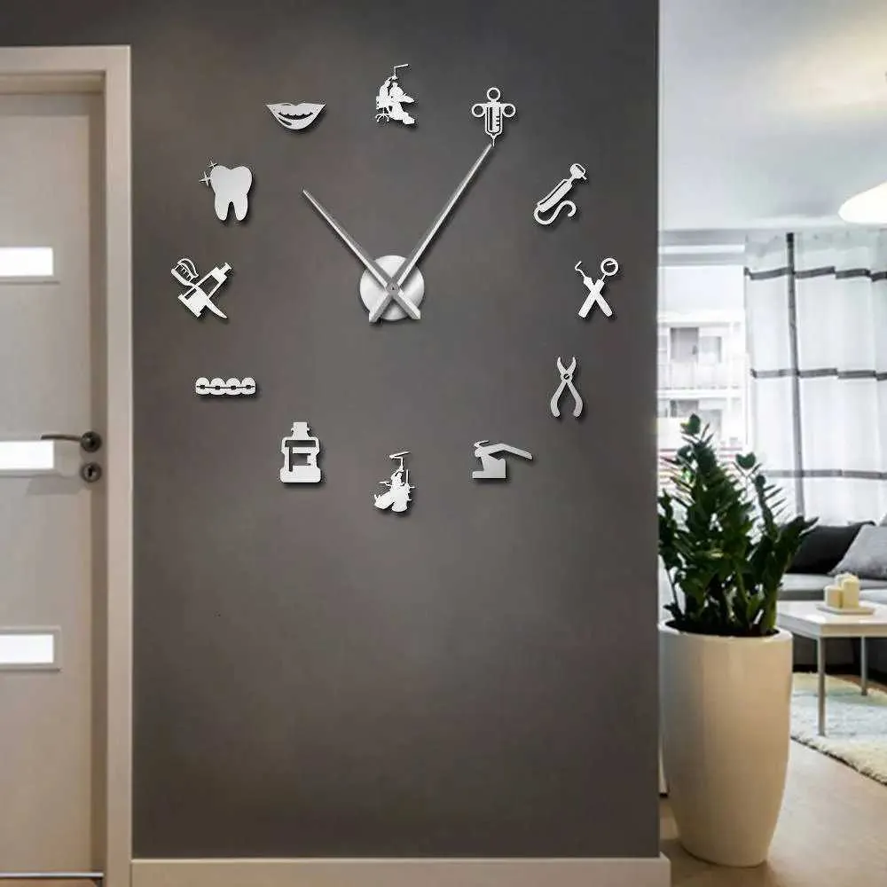3D Frameless Wall Clock For Dentist Tools, Dental... Wall Clocks | DHgate