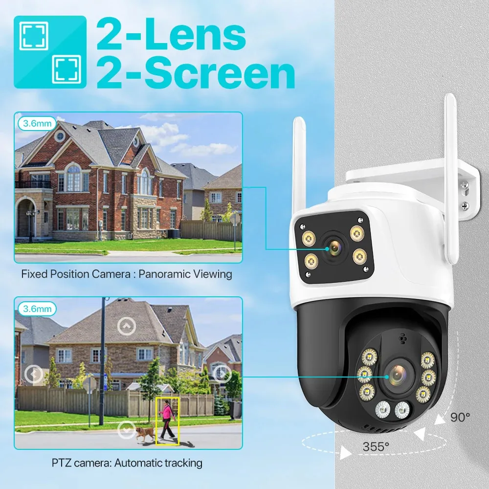Three Lens PTZ IP Security Camera Outdoor, HD WiFi... From Jiao10 ...