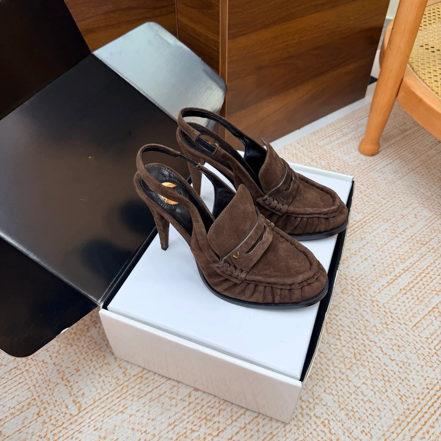 Emboose Design Designer Crocodile Embossed Leather Suede Slingback... Sandals | DHgate