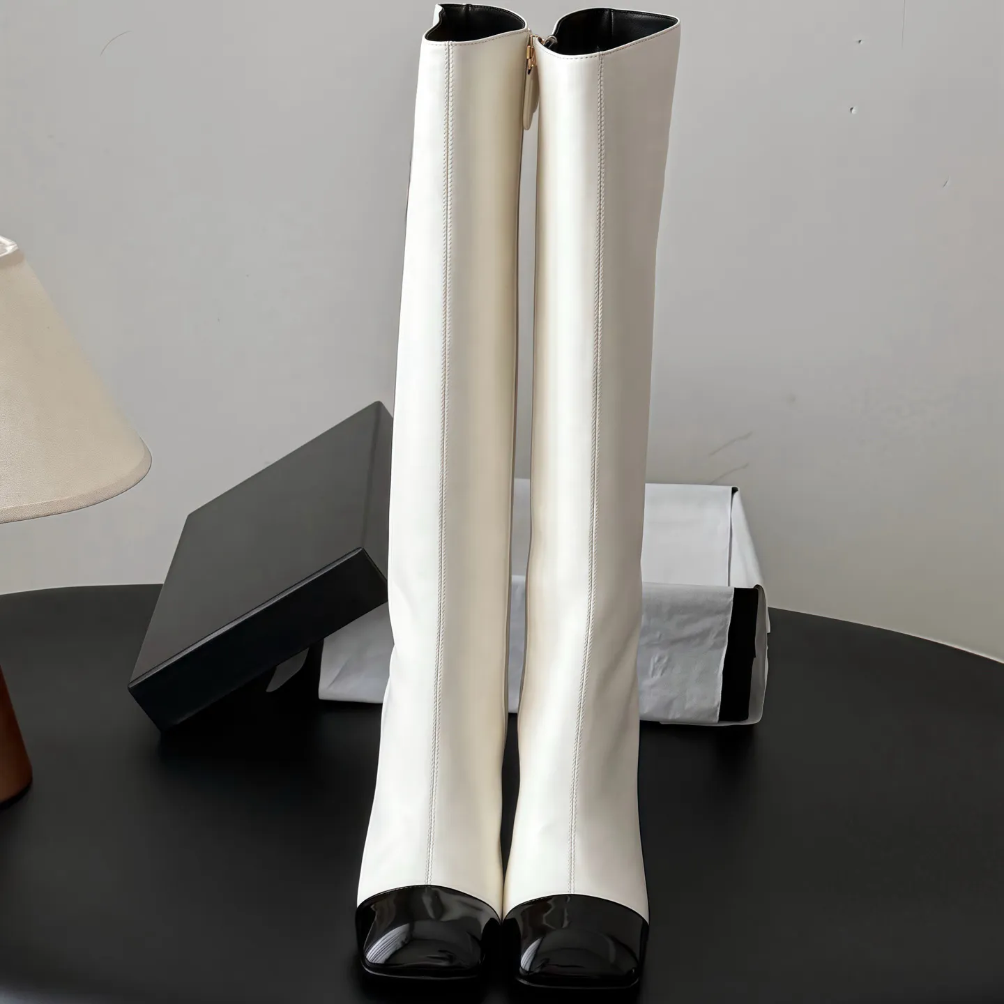 Handmade Color Block Knee High Chunky Knee High Boots... Boots | DHgate