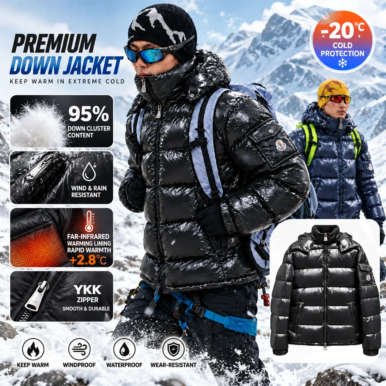 Designes Shackets Designer Embroidered Rnoncler Puffer Snow Jackets Men... From $30.95 ...