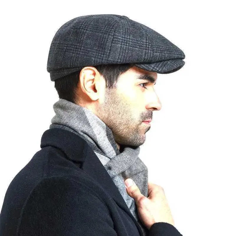 Mens Plus Ivy Beanie Skull Newsboy Hats For Men Big Head Felt News Boy Newsboy Hats For Men For Casual Winter Wear Wool Flat Octagonal Beret 55 59cm 60 62cm H240831 From Zhaonu 4.83