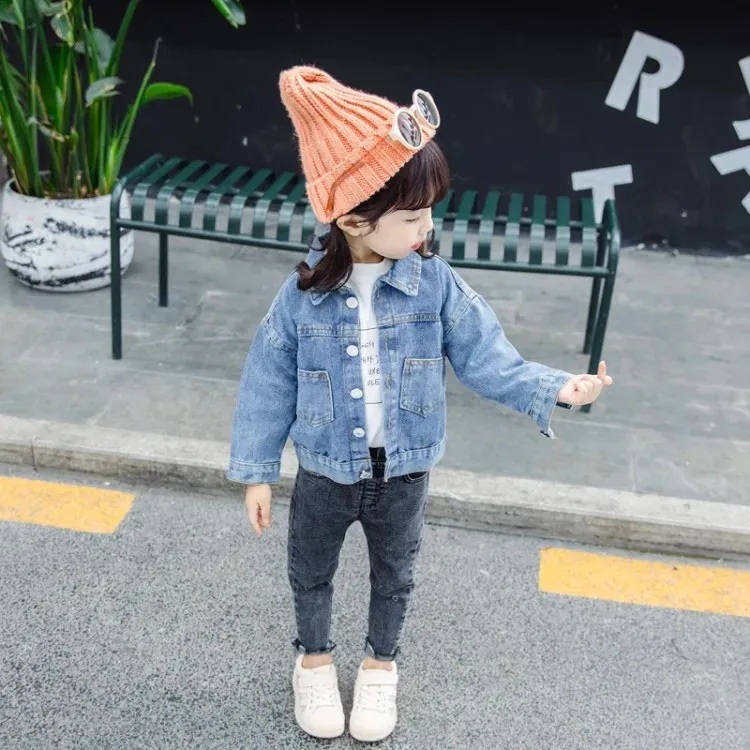 Girls Fashion Cartoon Denim Jacket Spring 2022 Children