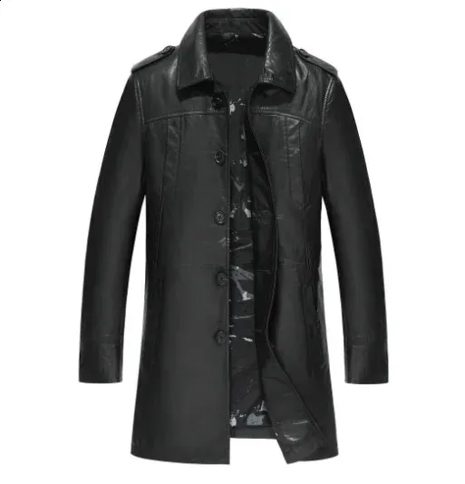 Premium Oil Wax Sheepskin Leather Jacket - Mid-Length Windbreaker