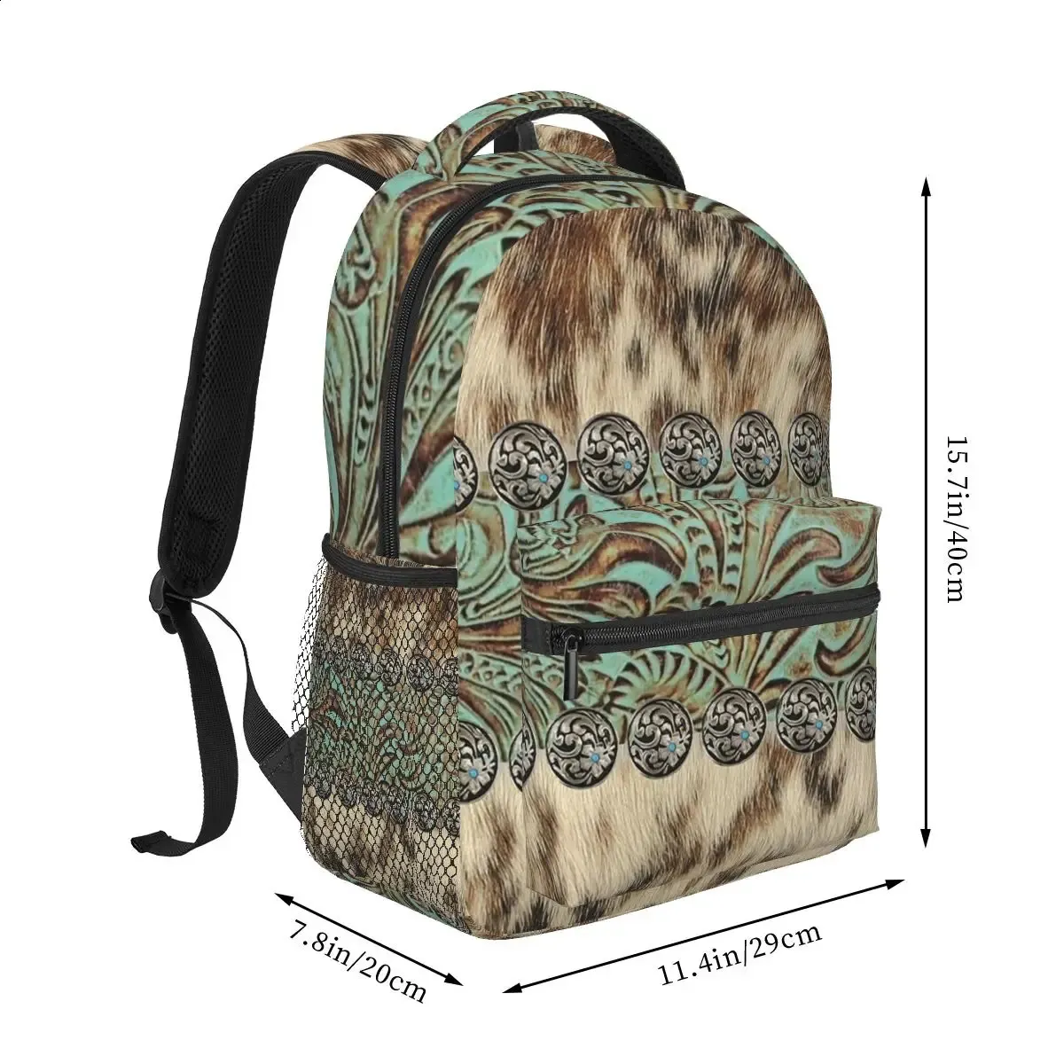 Rustic Brown Teal Backpack For Men, Business Formal... From  display picture 2