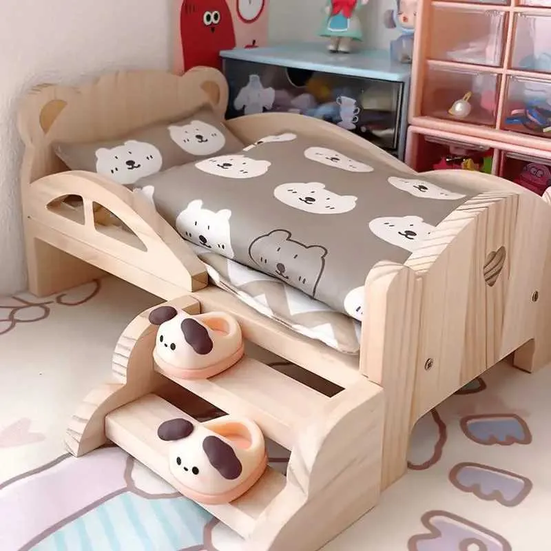 1:12 Scale Miniature Metal Bed – Dollhouse Furniture With Mattress & Pillow - View #9