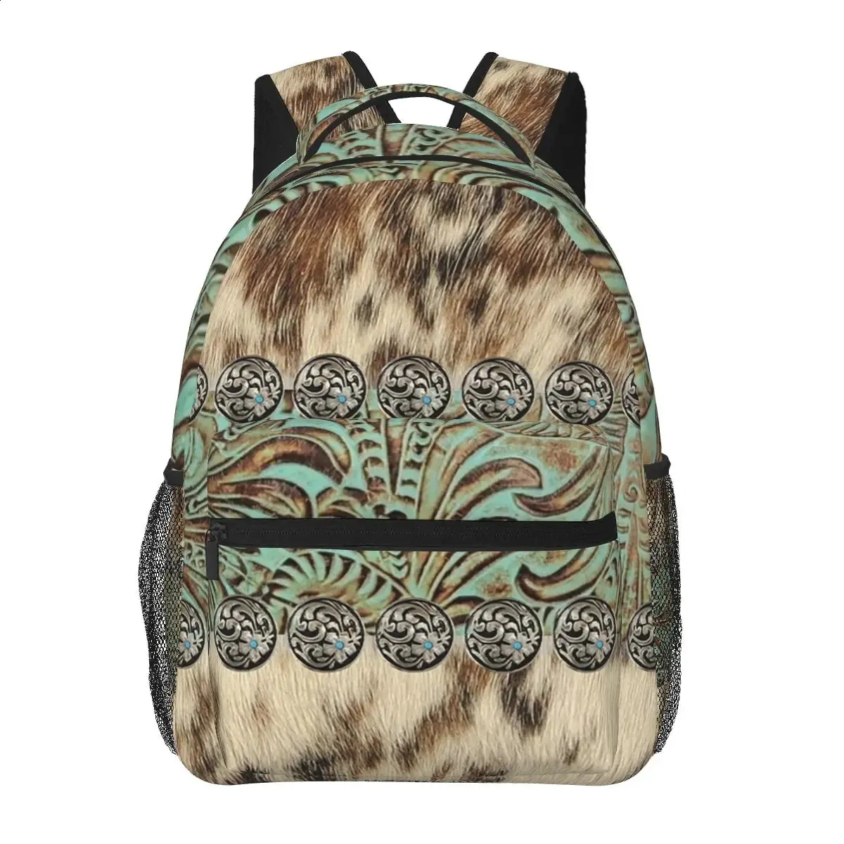 Rustic Brown Teal Backpack For Men, Business Formal... From 