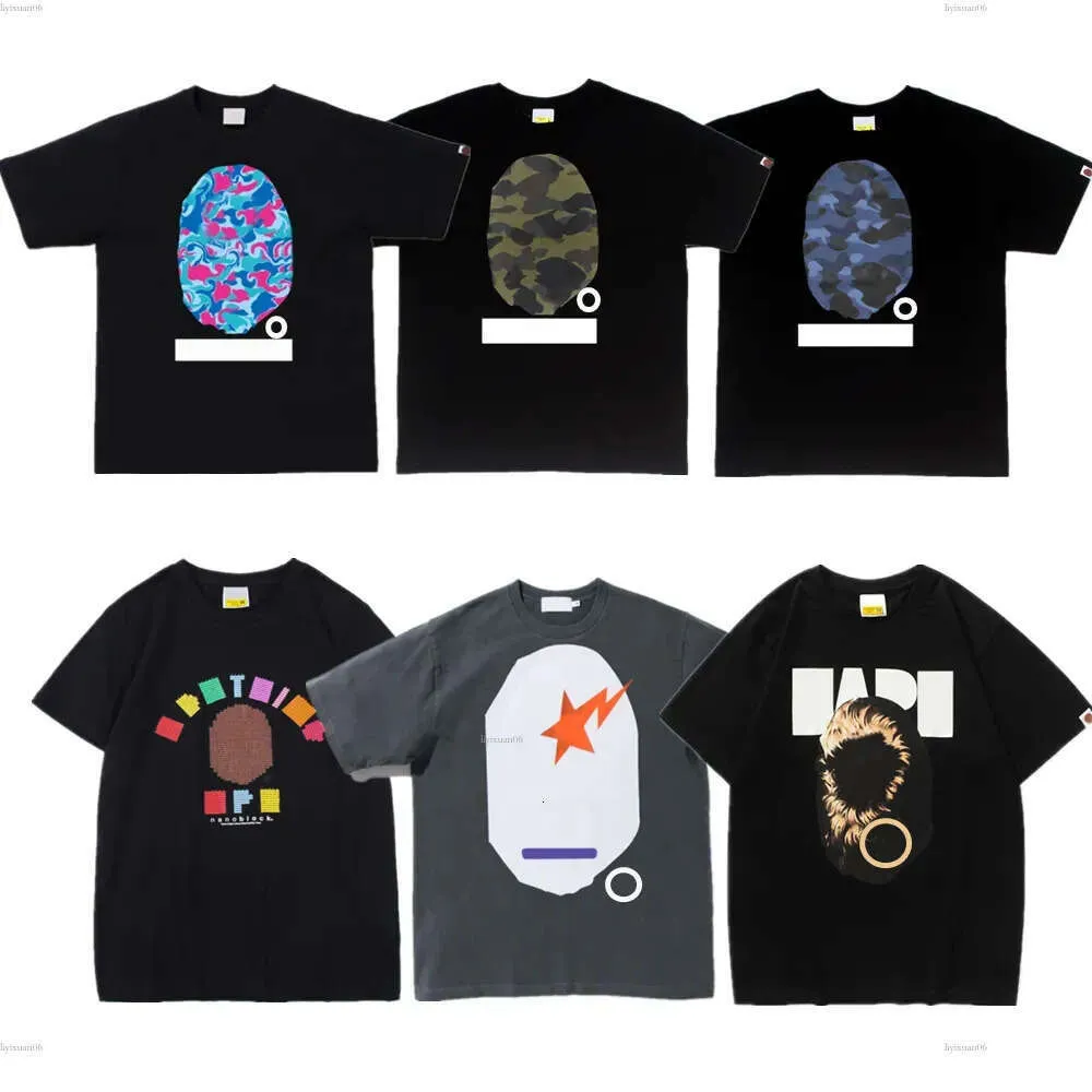 Bapeshirts Designer Brand Popular Fashion High Street Cotton T Shirt Sweatshirt T Shirt Loose And Breathable Men And Women Print Casual Short Sleeve