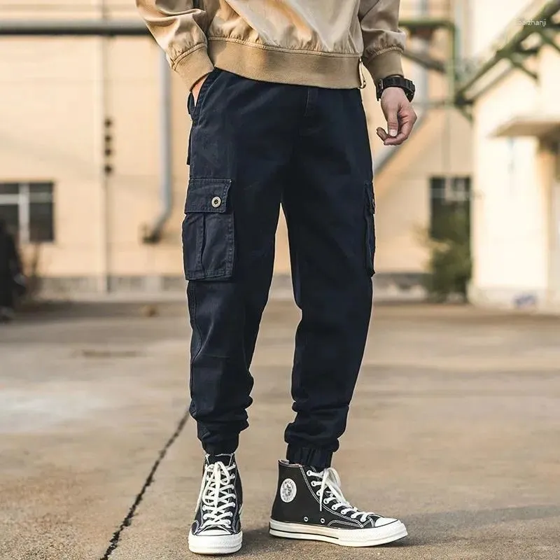 Korean Style Men's mens black cargo joggers - Trendy