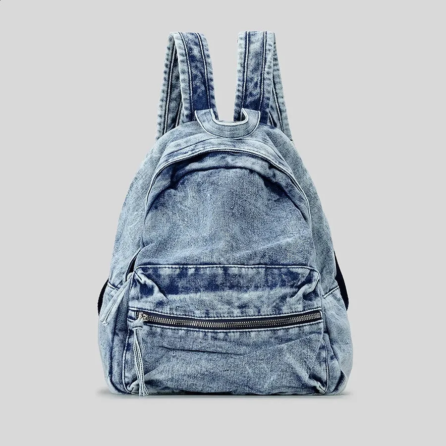 2024 Trendy Vintage Tie-Dye Denim backpack for women for