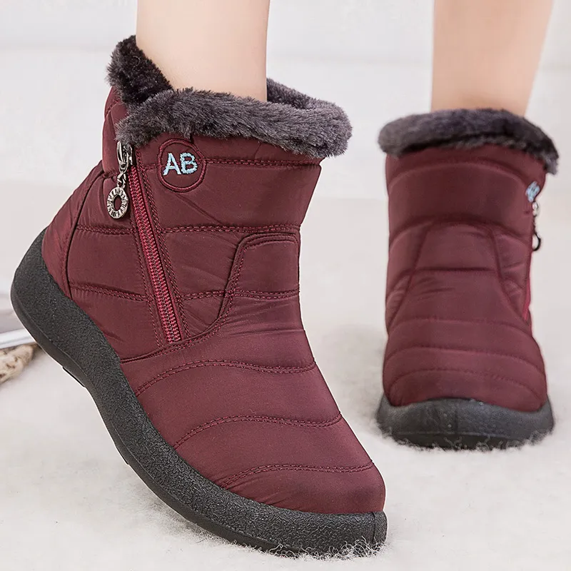 Save Big on Bulk Ankle Snow Boots Women Ladies Warm Ankle Boots: Waterproof  Fur Lined Winter Snow Boots For Women Black Rubber Sole Best Deals on