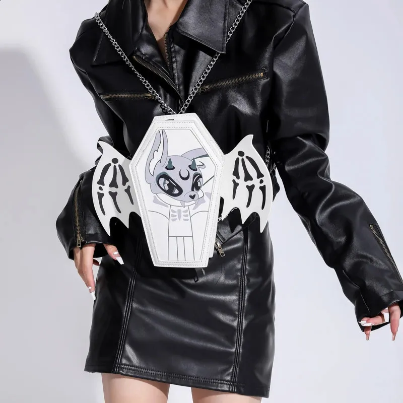 240830 Black Coffin Shape Gothic Cross Shoulder Bag For  display picture 2