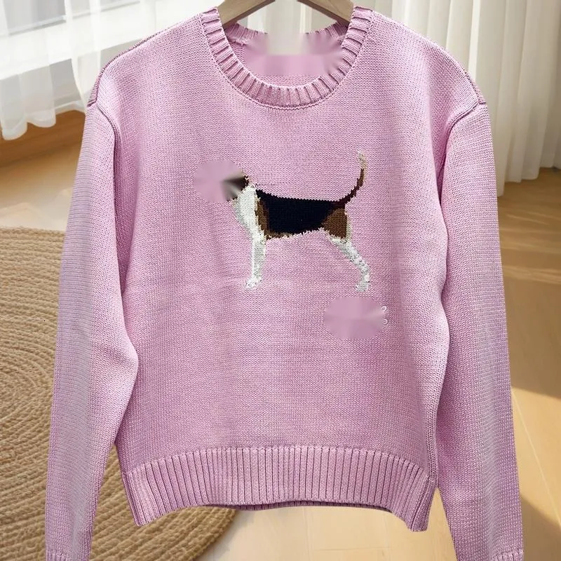Dachshund Dog Cotton Knitted Sweater, Round Neck Long Sleeve Pullover,  Embroidered Small Animal Loose Top from Dhgate Women's Sweaters - price 19.1