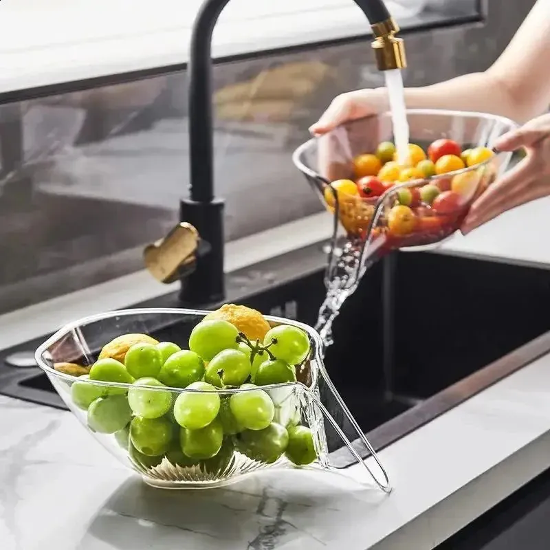 Produktbild von Multifunktionales Spülbecken Sieb – Hängendes Abflusssieb Mit Clip Für Wasserhahn – 20,2x14,2x13 Cm – Für Gemüse, Obst & Küchenabfälle – In Grün, Gelb Oder Weiß – Platzsparend & Leicht Zu Reinigen