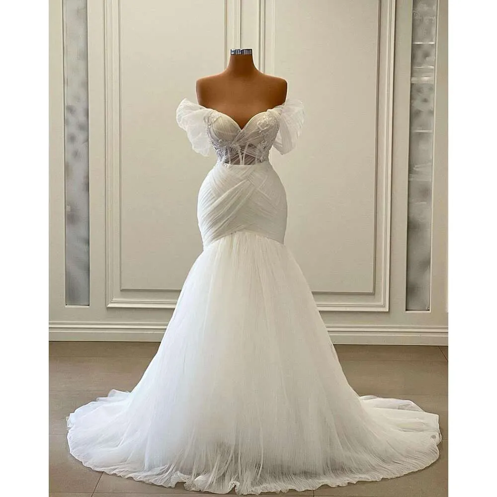 Sweetheart Lace Mermaid Wedding Dresses With Appliques Sweep