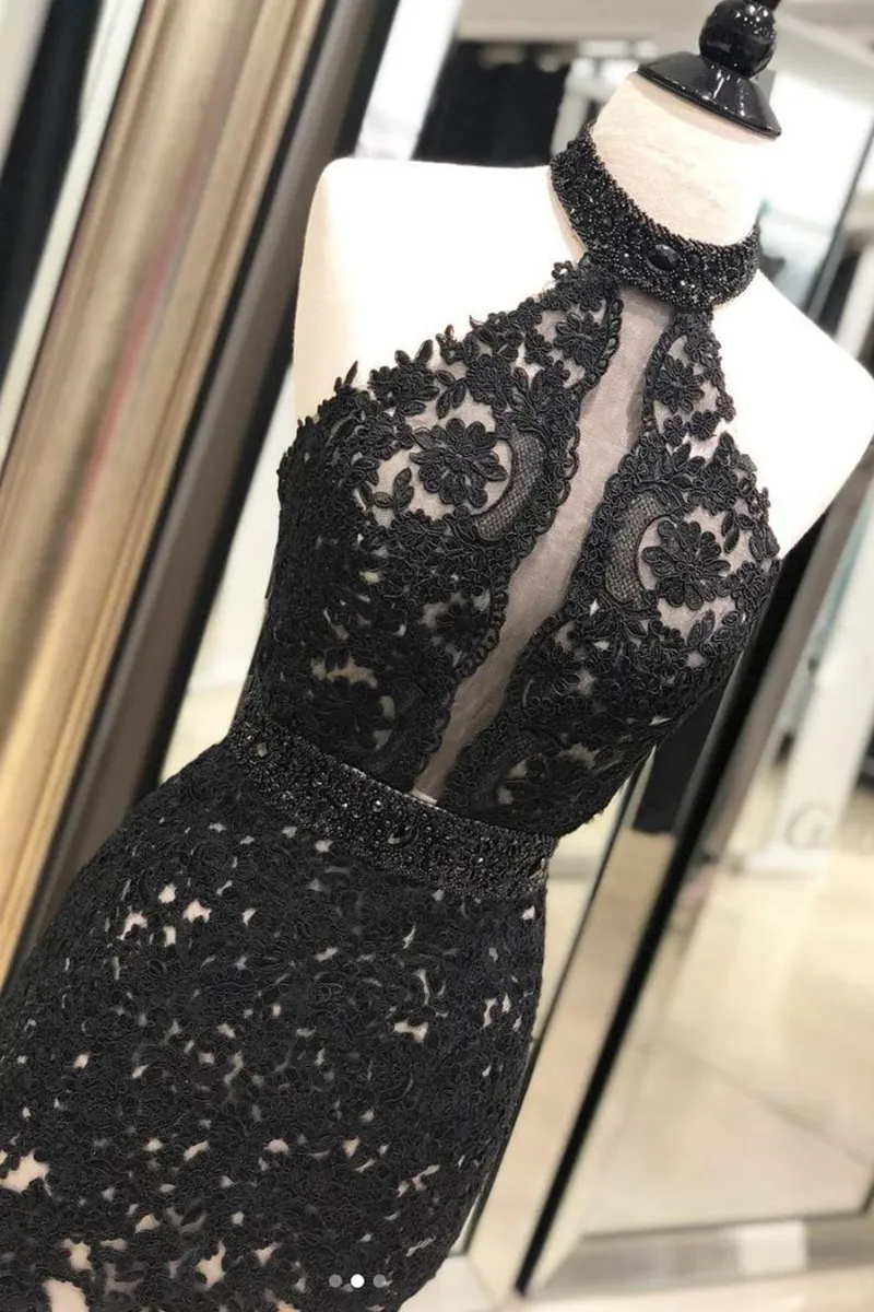 black halter wedding dress Black Halter Cutout Back Long Bridesmaid Dress – Modsele main image 0