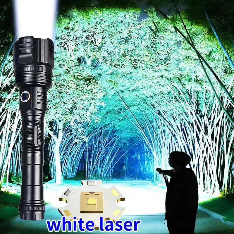 Rechargeable Zoomable LED Flashlight - Super Bright With Detachable Battery Pack, USB-C Charging, LCD Display, Includes Light Strip
