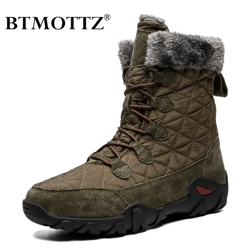 Mens fur lined waterproof snow boots sales