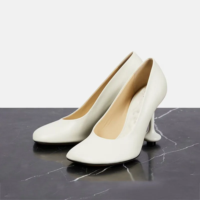 Testa Rotonda Sexy Tacchi Alti Stiletto Scarpe Da Sposa Da 9 Cm Donne In Bianco Da 50 03 DHgate
