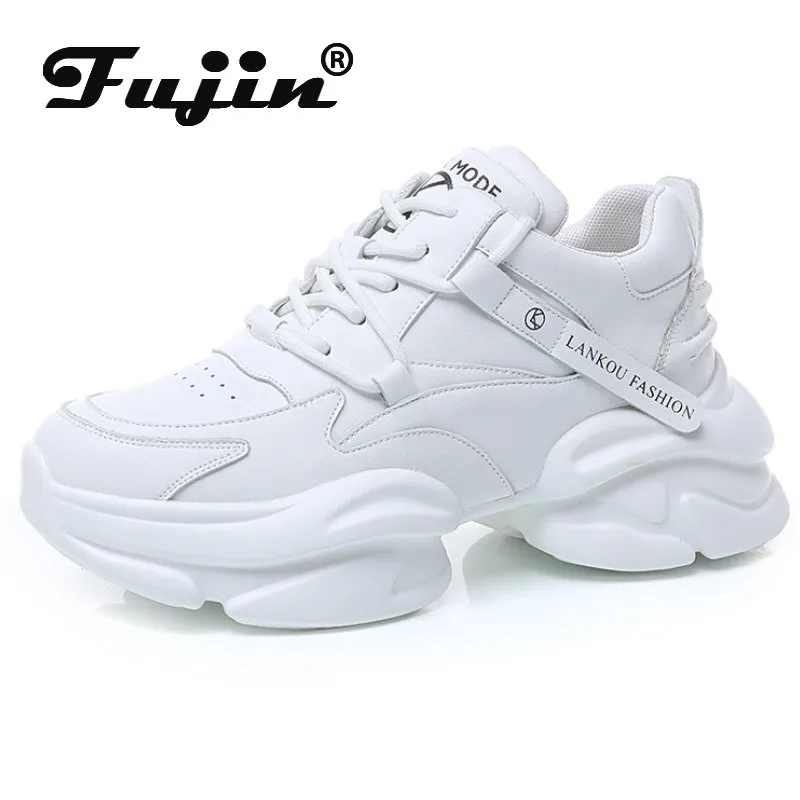 Women's Breathable Platform Sneakers Air Mesh Genuine Leather Casual  Shoes