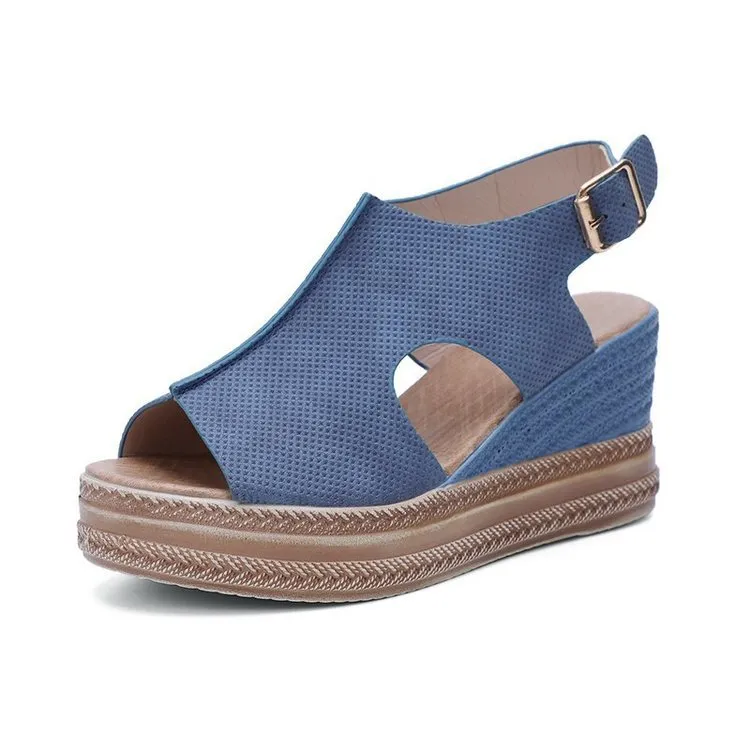 Women's Platform Wedge Sandals Casual Summer Comfort Footwear_voghion.com