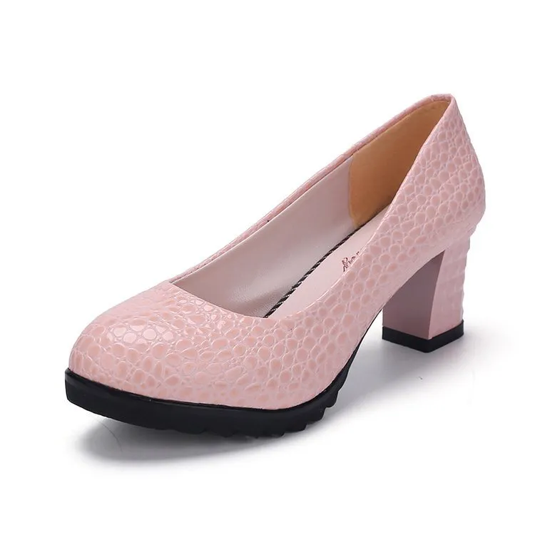 Pink Leather dress Pumps: Elegant Slip-on High Heels for Women's Party, Wedding, and Fashion