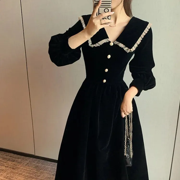 Black Long Sleeve Sparkle Dress Peter Pan Collar... From Charm_clothes,  $17.24 In Bulk | DHgate.Com