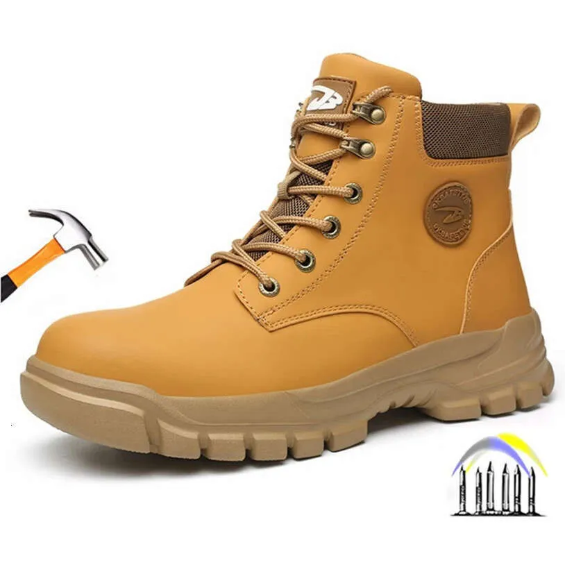 Economize muito em Topes De Aço Altos Botas De Trabalho À Prova D'água Para  Homens Para Homens Amarelo, Resistente À Punção, Sapatos De Segurança Anti 